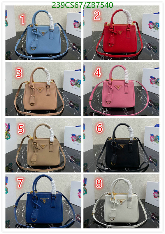 Prada Bag-(Mirror)-Handbag-,Code: ZB7540,$: 239USD