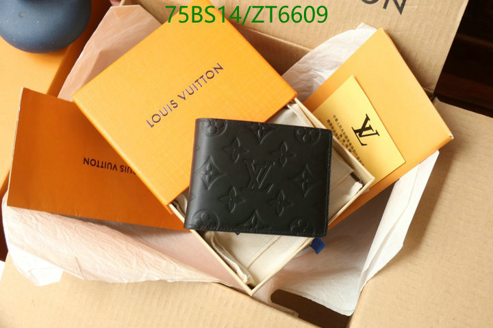 LV Bags-(Mirror)-Wallet-,Code: ZT6609,$: 75USD