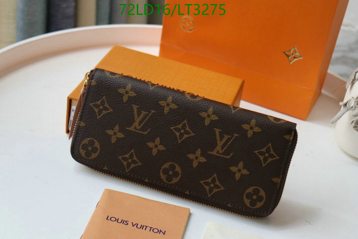 LV Bags-(Mirror)-Wallet-,Code: LT3275,$: 72USD