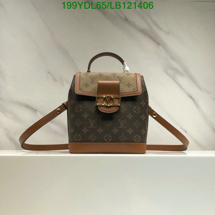 LV Bags-(Mirror)-Backpack-,Code: LB121406,$: 199USD