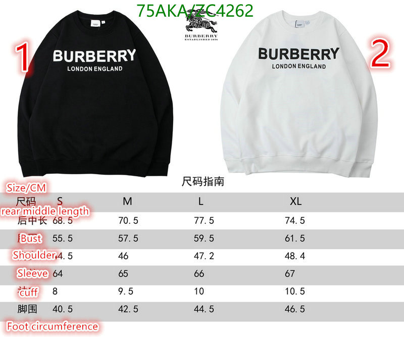 Clothing-Burberry, Code: ZC4262,$: 75USD