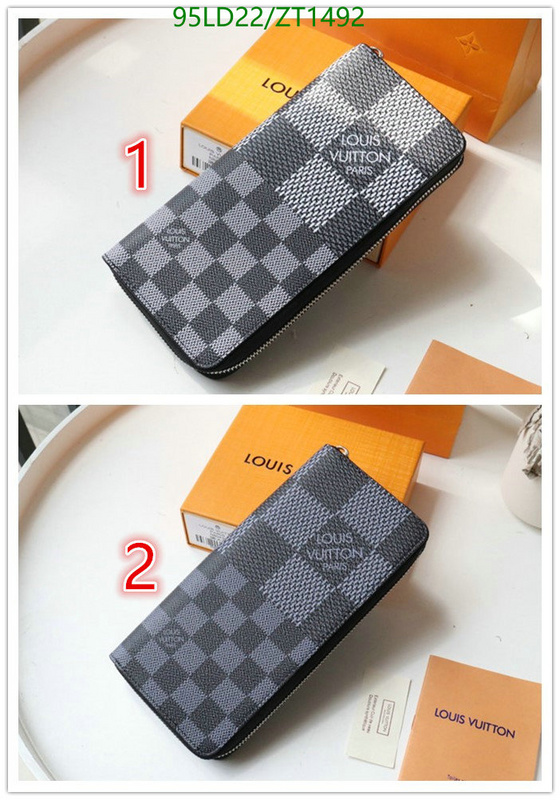 LV Bags-(Mirror)-Wallet-,Code: ZT1492,$: 95USD