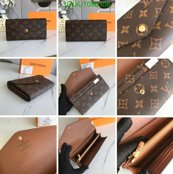 LV Bags-(4A)-Wallet-,Code: TP080308,$: 35USD