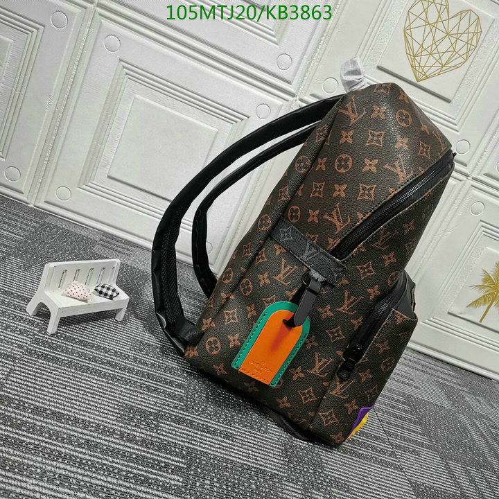 LV Bags-(4A)-Backpack-,Code: KB3863,$: 105USD