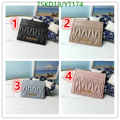 Miu Miu Bag-(Mirror)-Wallet-,Code: YT174,$: 75USD