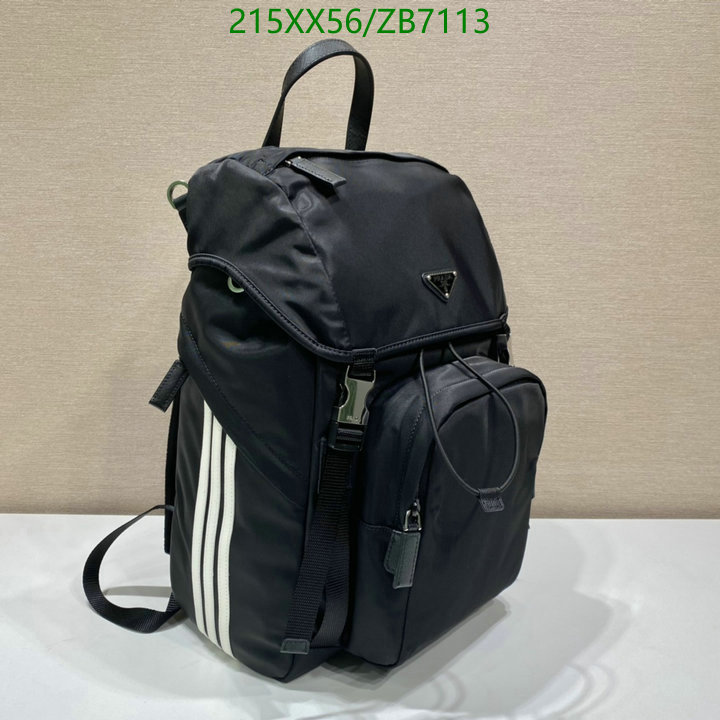 Prada Bag-(Mirror)-Backpack-,Code: ZB7113,$: 215USD
