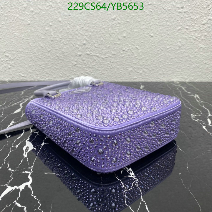 Prada Bag-(Mirror)-Diagonal-,Code: YB5653,$: 229USD