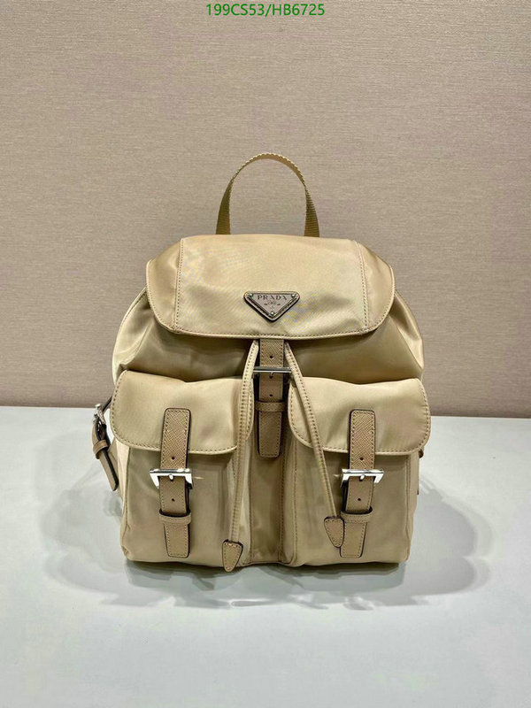 Prada Bag-(Mirror)-Backpack-,Code: HB6725,$: 199USD