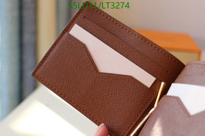 LV Bags-(Mirror)-Wallet-,Code: LT3274,$: 55USD