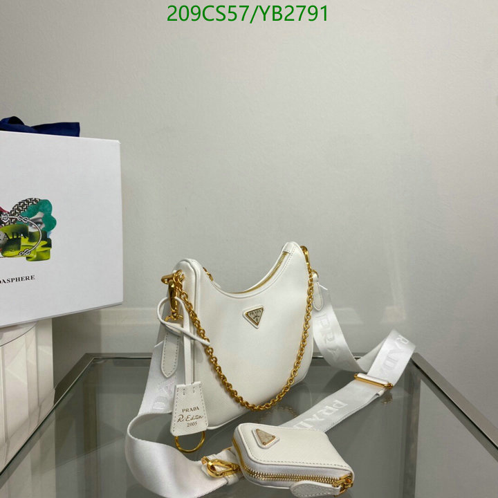 Prada Bag-(Mirror)-Diagonal-,Code: YB2791,$: 209USD