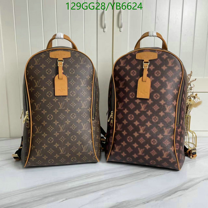 LV Bags-(4A)-Backpack-,Code: YB6624,$: 129USD