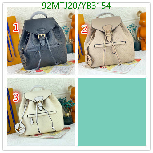 LV Bags-(4A)-Backpack-,Code: YB3154,$: 92USD