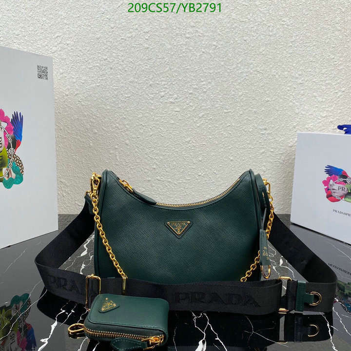 Prada Bag-(Mirror)-Diagonal-,Code: YB2791,$: 209USD