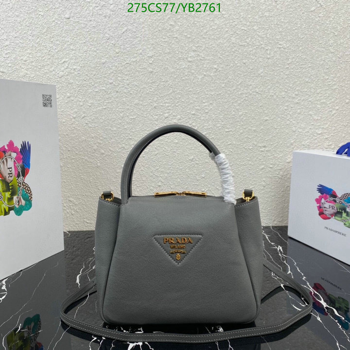 Prada Bag-(Mirror)-Handbag-,Code: YB2761,$: 275USD