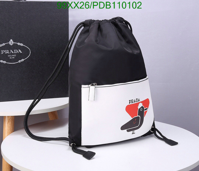 Prada Bag-(Mirror)-Backpack-,Code: PDB110102,$:95USD