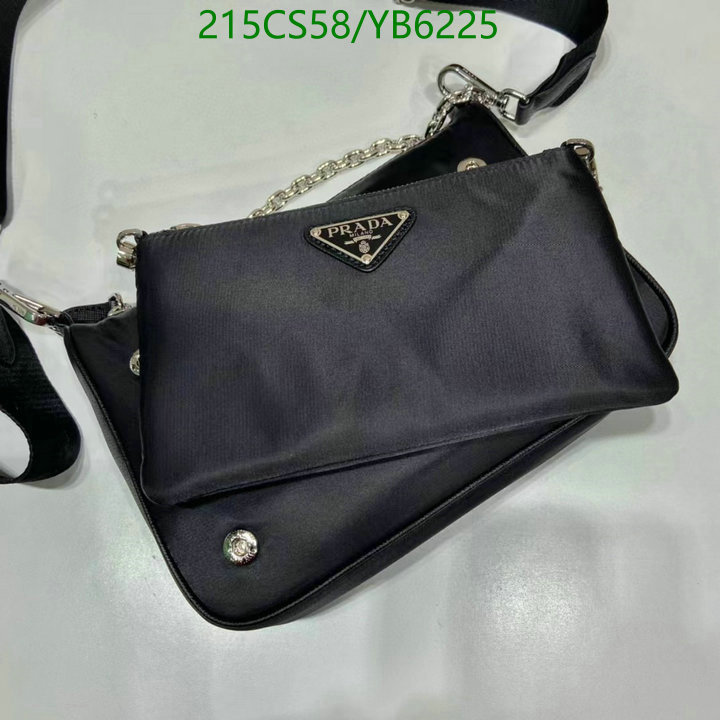 Prada Bag-(Mirror)-Diagonal-,Code: YB6225,$: 215USD