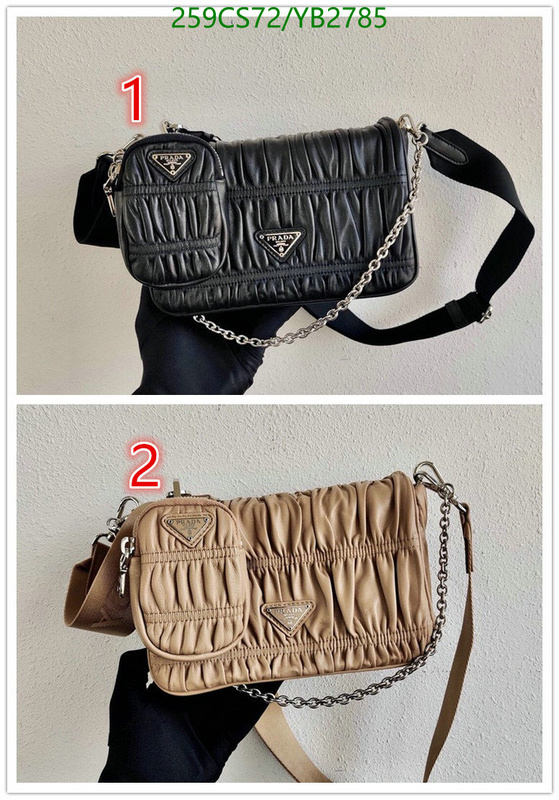 Prada Bag-(Mirror)-Diagonal-,Code: YB2785,$: 259USD