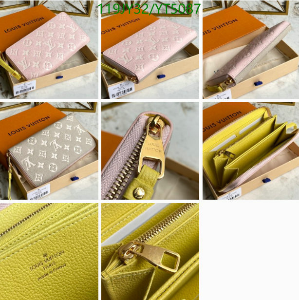 LV Bags-(Mirror)-Wallet-,Code: YT5087,$: 119USD