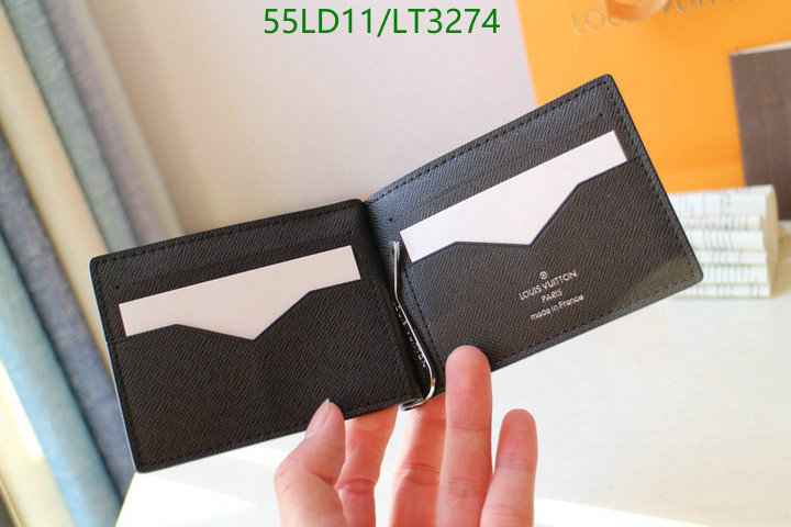 LV Bags-(Mirror)-Wallet-,Code: LT3274,$: 55USD