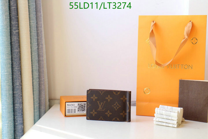 LV Bags-(Mirror)-Wallet-,Code: LT3274,$: 55USD