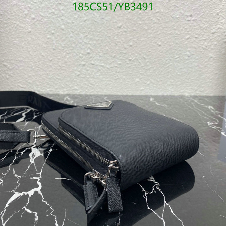 Prada Bag-(Mirror)-Diagonal-,Code: YB3491,$: 185USD