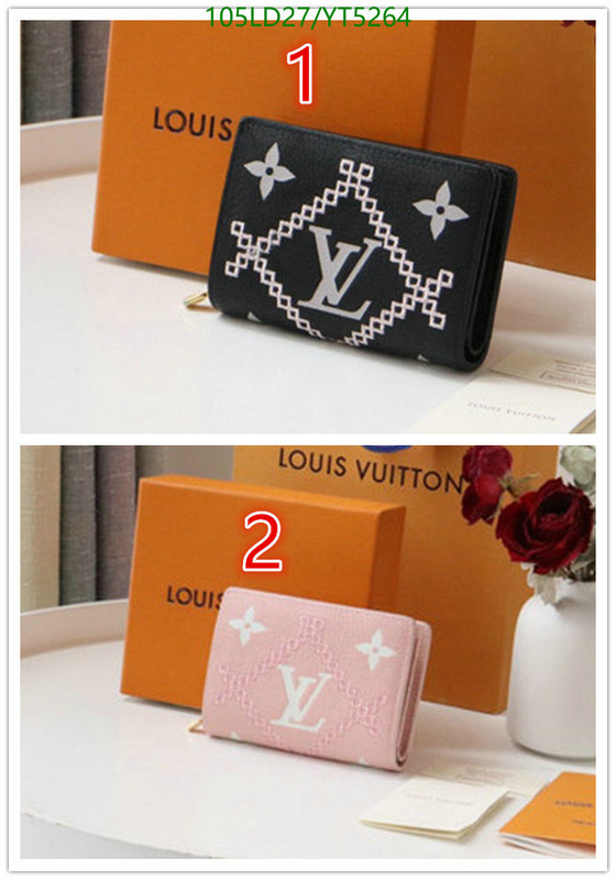 LV Bags-(Mirror)-Wallet-,Code: YT5264,$: 105USD