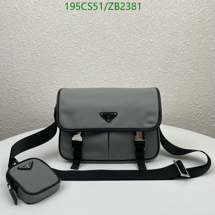 Prada Bag-(Mirror)-Diagonal-,Code: ZB2381,$: 195USD