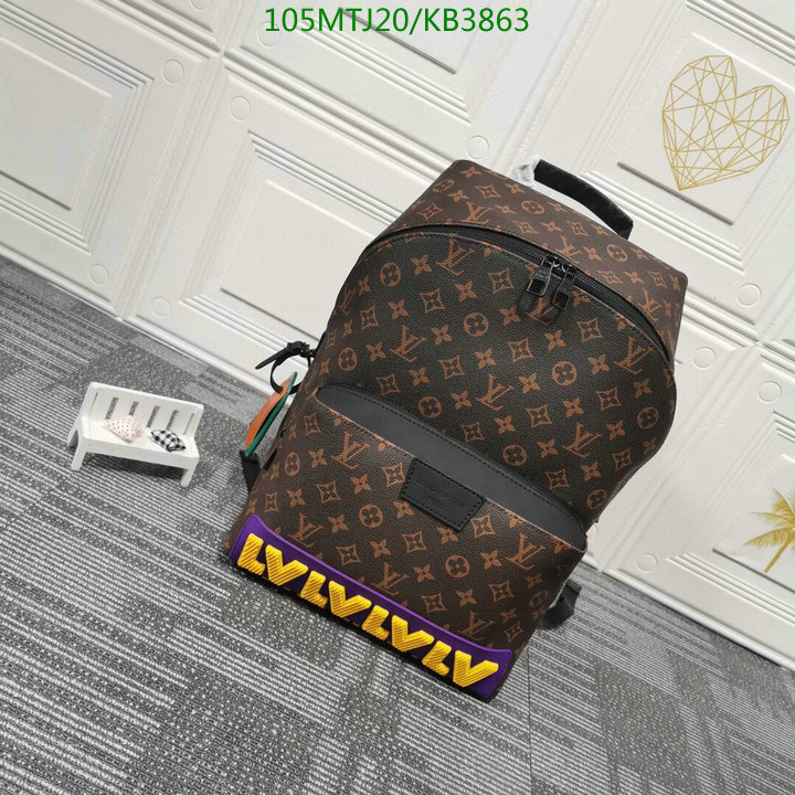 LV Bags-(4A)-Backpack-,Code: KB3863,$: 105USD