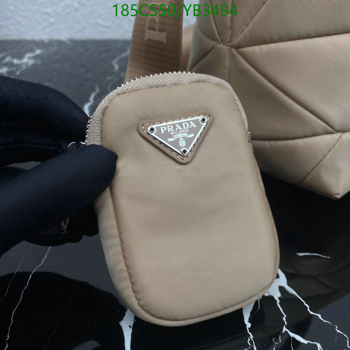 Prada Bag-(Mirror)-Diagonal-,Code: YB3494,$: 185USD