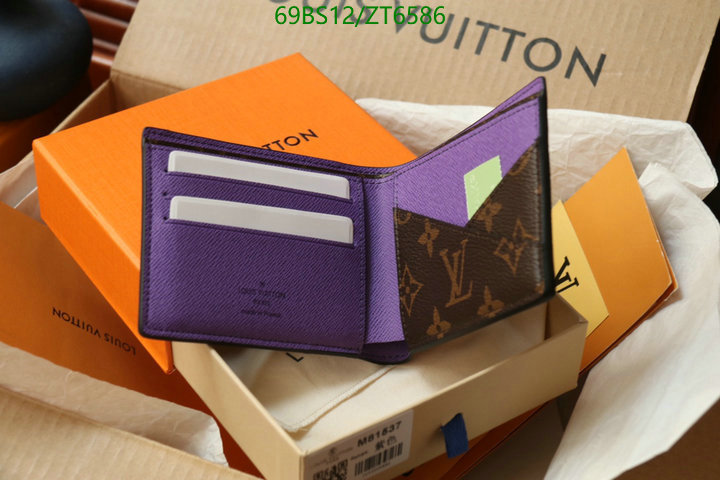 LV Bags-(Mirror)-Wallet-,Code: ZT6586,$: 69USD