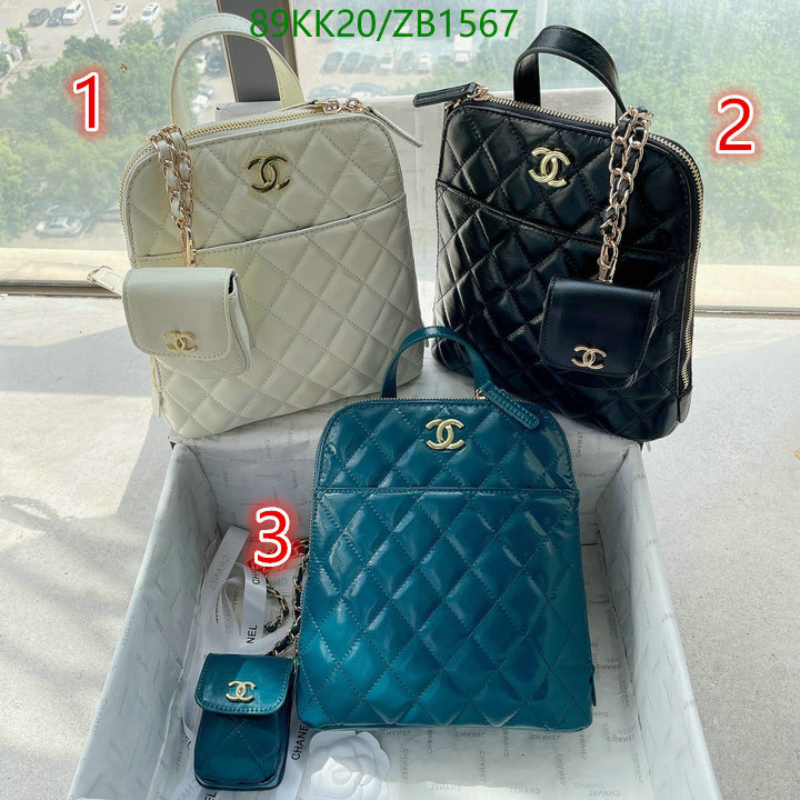 Chanel Bags ( 4A )-Backpack-,Code: ZB1567,$: 89USD