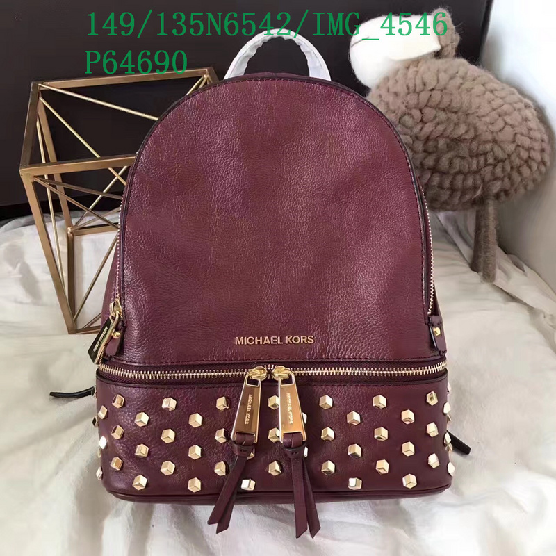 Michael Kors Bag-(Mirror)-Backpack-,Code: MSB122343,$: 149USD
