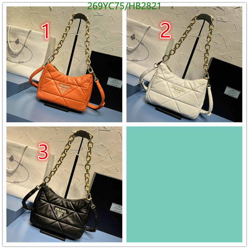 Prada Bag-(Mirror)-Handbag-,Code: HB2821,$: 269USD