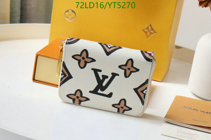 LV Bags-(Mirror)-Wallet-,Code: YT5270,$: 72USD