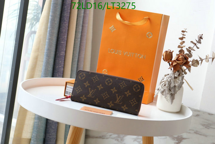 LV Bags-(Mirror)-Wallet-,Code: LT3275,$: 72USD