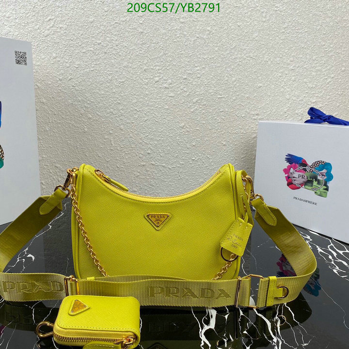 Prada Bag-(Mirror)-Diagonal-,Code: YB2791,$: 209USD