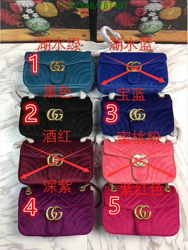 Gucci Bag-(Mirror)-Marmont,Code: YB7497,$: 179USD