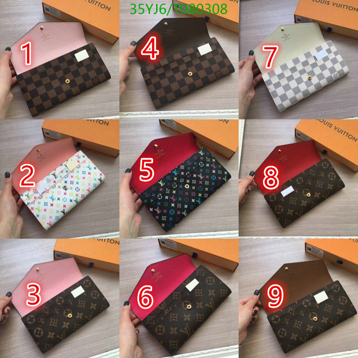 LV Bags-(4A)-Wallet-,Code: TP080308,$: 35USD