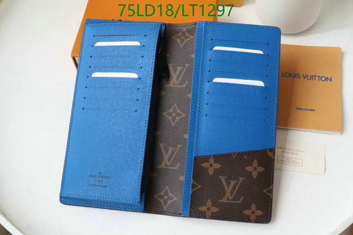 LV Bags-(Mirror)-Wallet-,Code: LT1297,$: 75USD