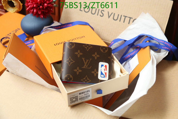 LV Bags-(Mirror)-Wallet-,Code: ZT6611,$: 75USD