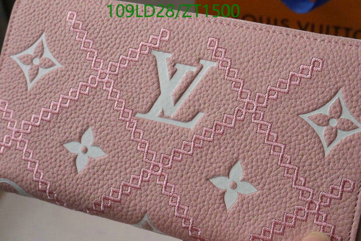 LV Bags-(Mirror)-Wallet-,Code: ZT1500,$: 109USD