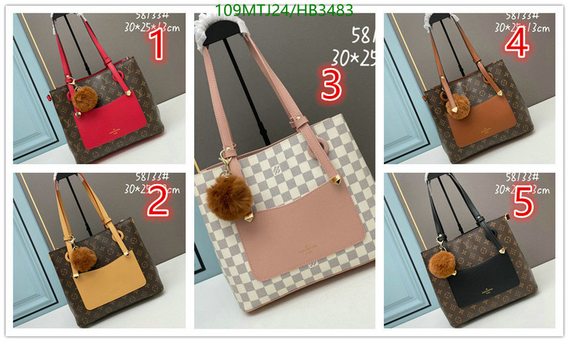 LV Bags-(4A)-Handbag Collection-,Code: HB3483,$: 109USD