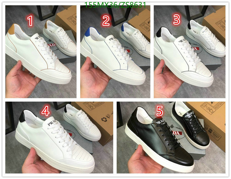 Men shoes-Prada, Code: ZS8631,$: 155USD