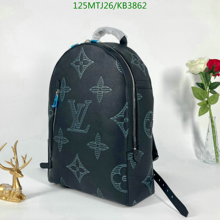 LV Bags-(4A)-Backpack-,Code: KB3862,$: 125USD