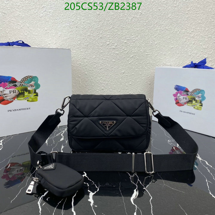 Prada Bag-(Mirror)-Diagonal-,Code: ZB2387,$: 205USD