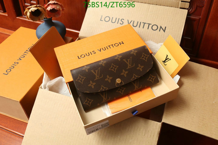 LV Bags-(Mirror)-Wallet-,Code: ZT6596,$: 75USD