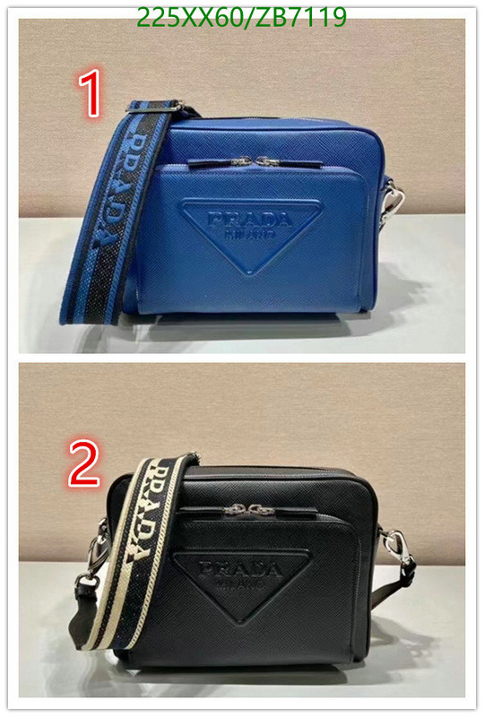 Prada Bag-(Mirror)-Diagonal-,Code: ZB7119,$: 225USD