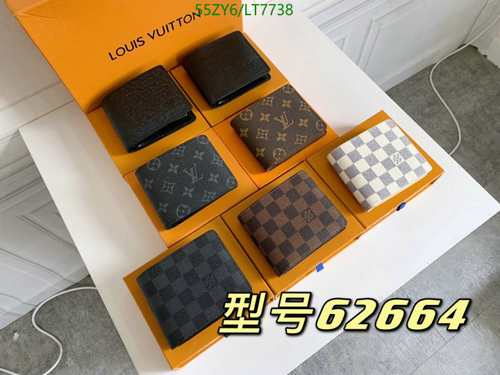 LV Bags-(4A)-Wallet-,Code: LT7738,$: 55USD