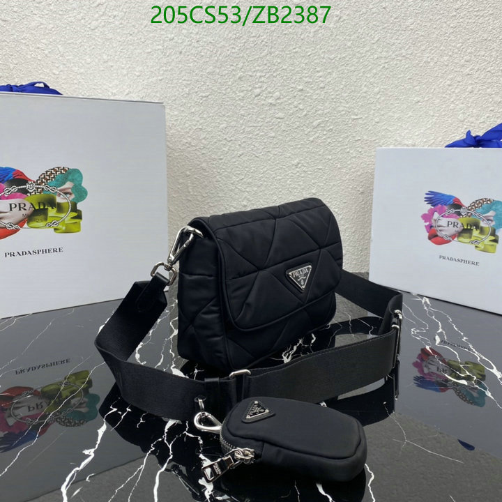 Prada Bag-(Mirror)-Diagonal-,Code: ZB2387,$: 205USD