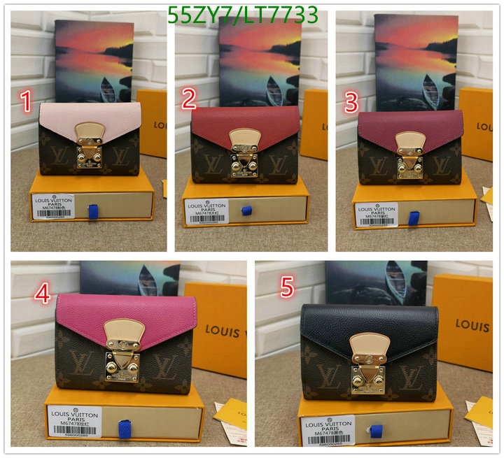 LV Bags-(4A)-Wallet-,Code: LT7733,$: 55USD